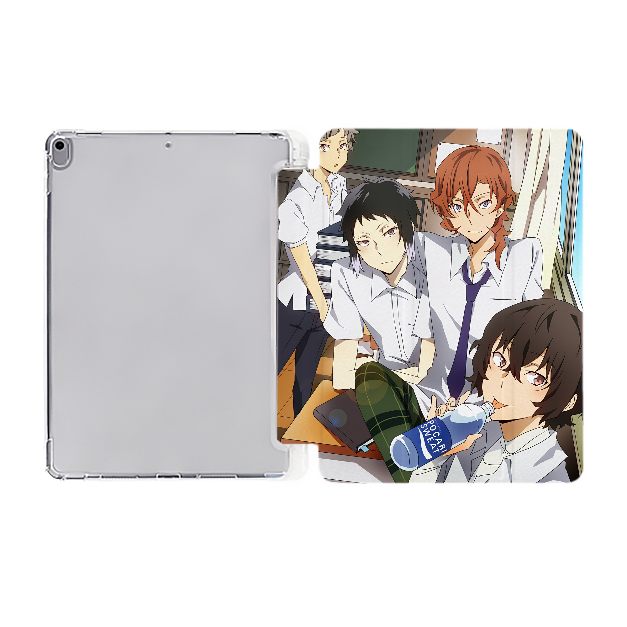 （画像用） 文豪ストレイドッグス Bungo Stray Dogs IPad ケース ペン収納付き 三つ折りスタンド PUレザー×シリコン 対応機種9.5/10.5/10.9インチ